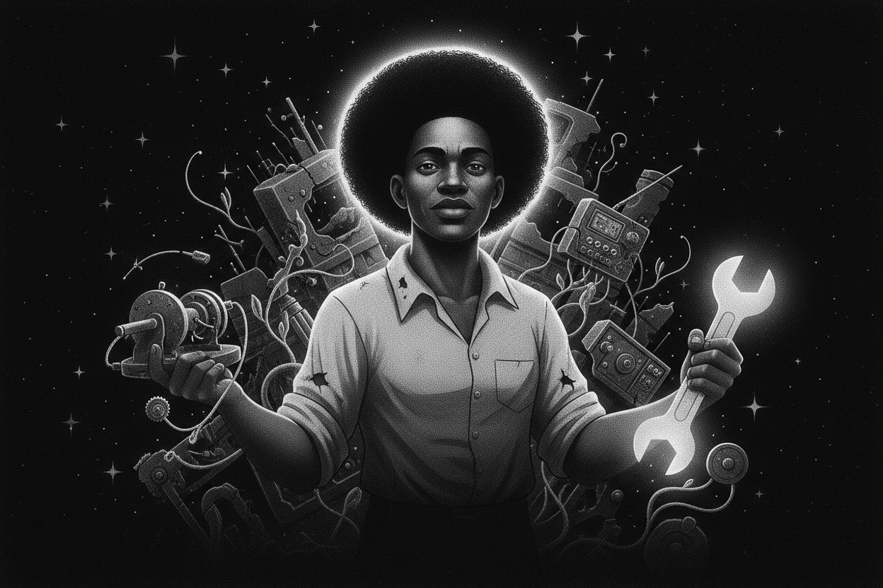 Ilustración de Noir Cósmico representando La Mentalidad de Escasez: Tu Arma Secreta para Emprender al Estilo Cubano